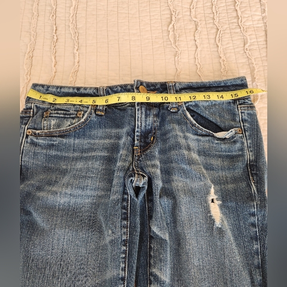 American Eagle Favorite Boyfriend Stretch Jeans, Bootcut, Distress, 6 Short - Picture 5 of 9